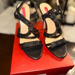 Red Saks Fifth-Chic Black Strappy Heels by Unknown Brand